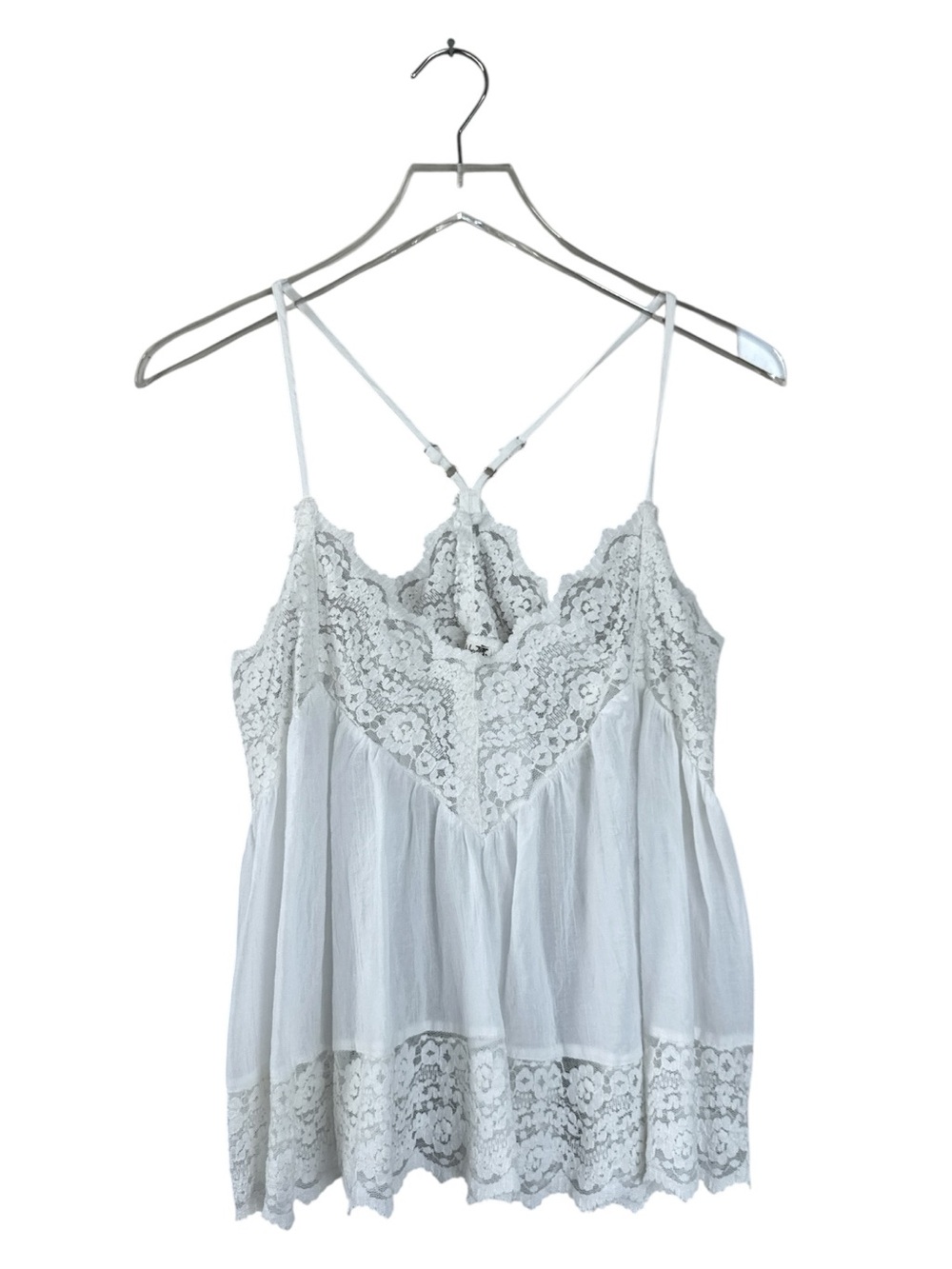 Free People Intimately Fiona Cami Ivory Lace Racerback Tank Top XS - Picture 2 of 5